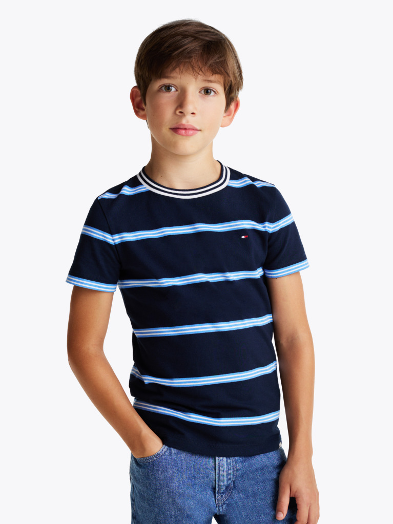 Multi Tricou Cu Guler Rotund Si Dungi  Baieti