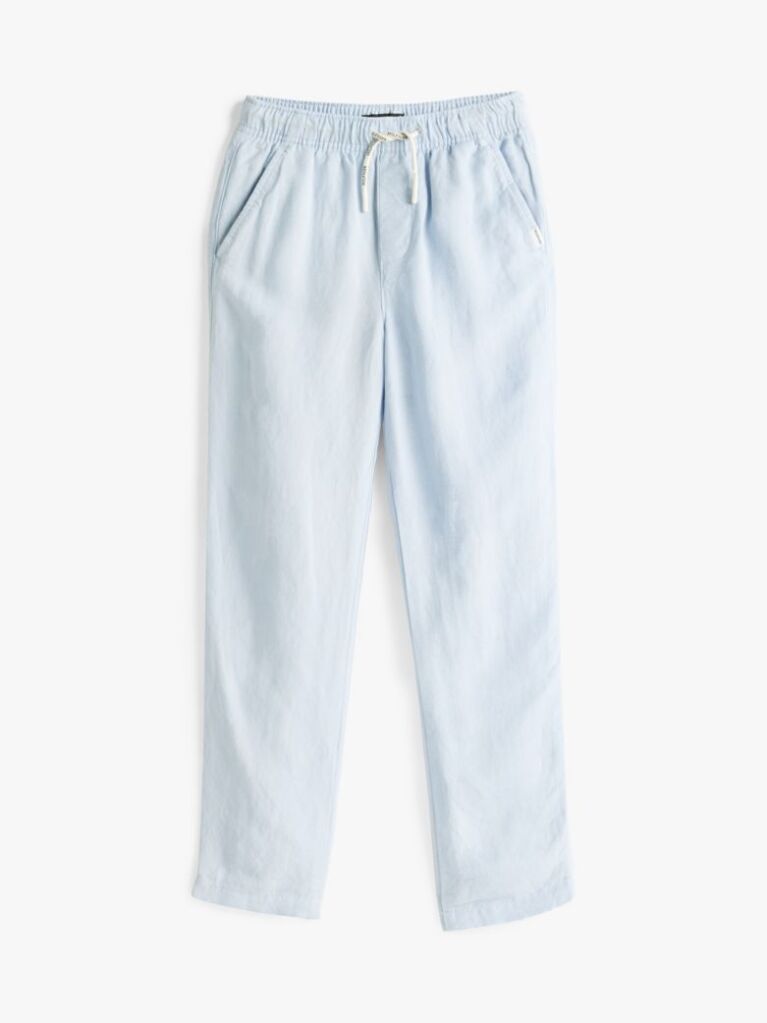 Blue Pantaloni Cu Snur Din Amestec De In  Baieti