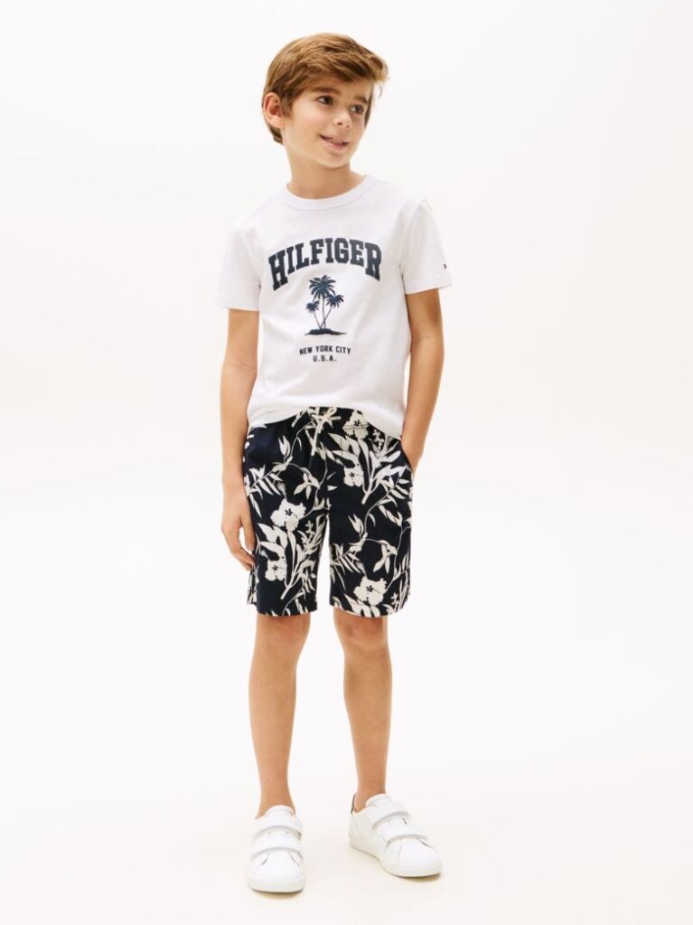 Alb Tricou Cu Logo Palmier  Baieti