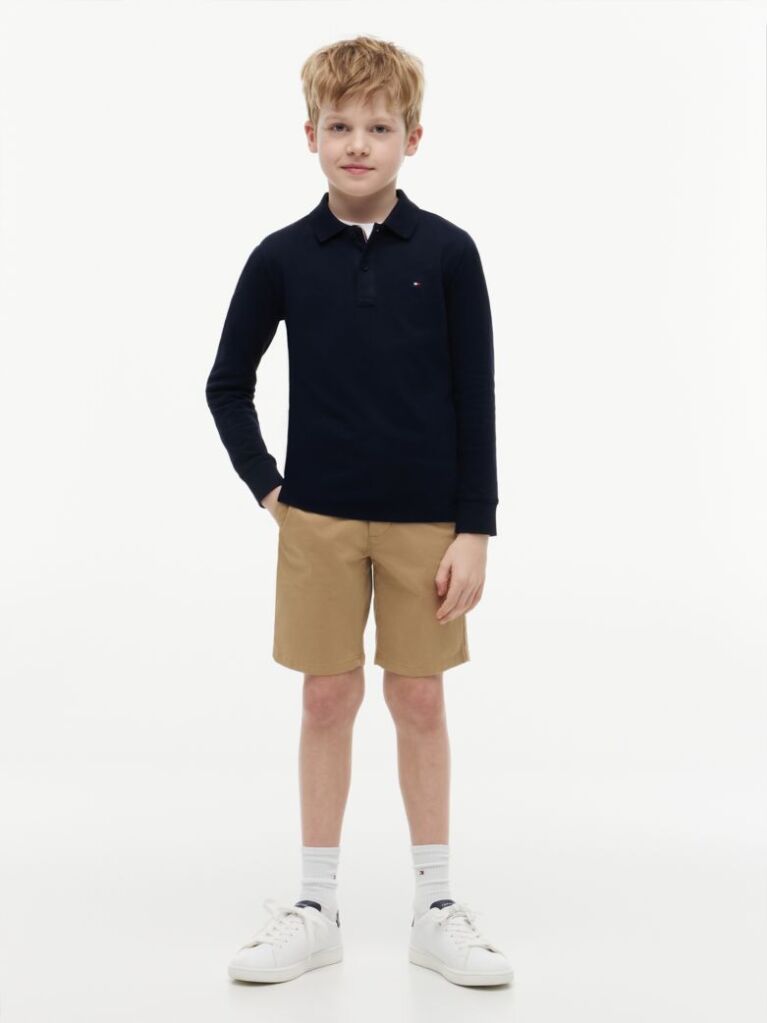 Blue Tricou Polo Pique Cu Maneca Lunga Regular  Baieti