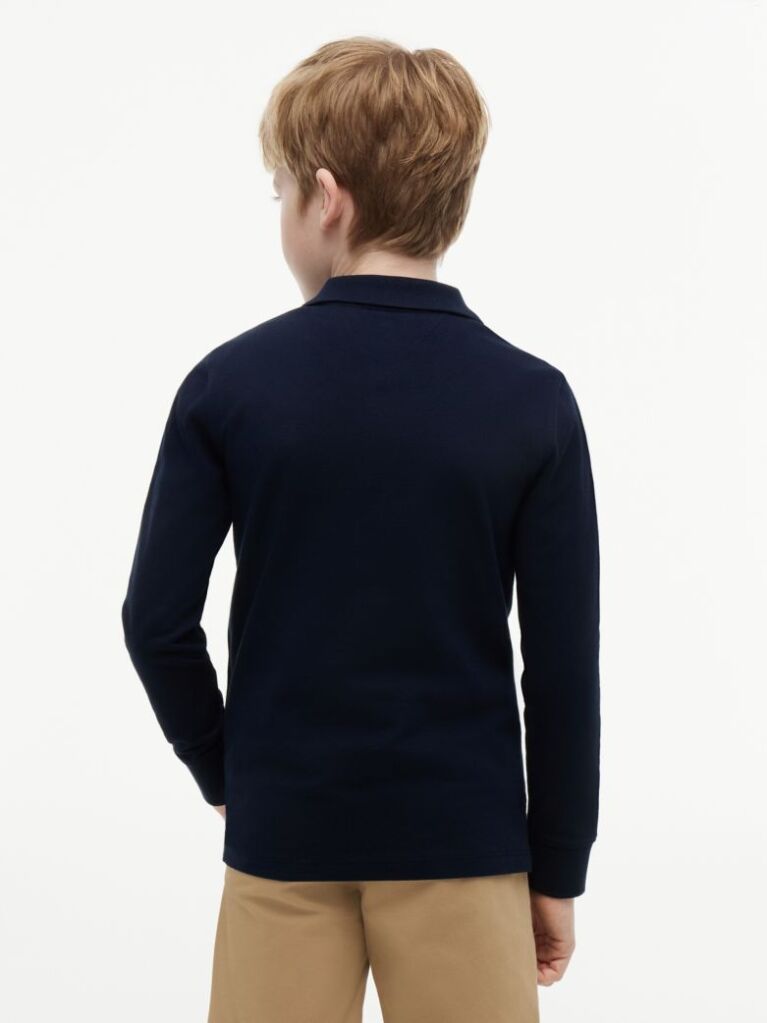 Blue Tricou Polo Pique Cu Maneca Lunga Regular  Baieti