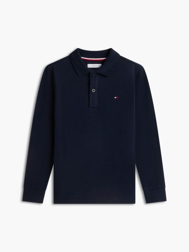 Blue Tricou Polo Pique Cu Maneca Lunga Regular  Baieti
