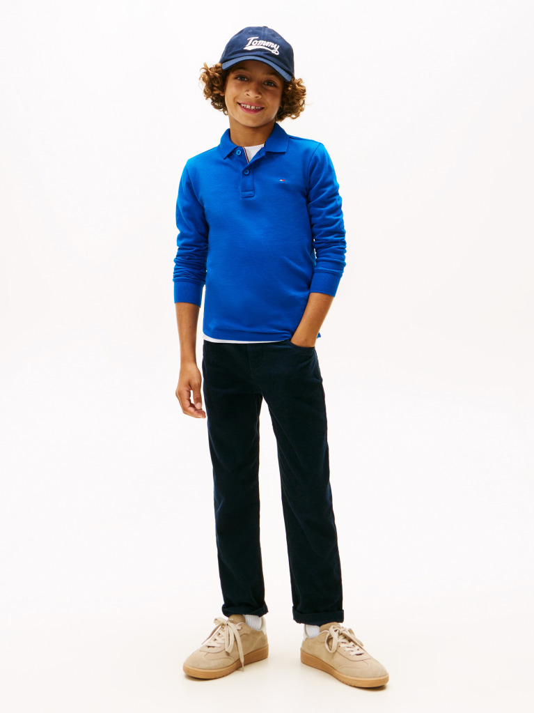 Blue Tricou Polo Pique Cu Maneca Lunga Regular  Baieti