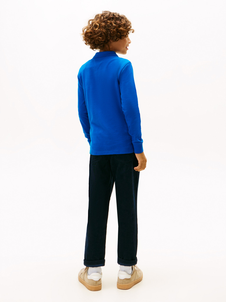 Blue Tricou Polo Pique Cu Maneca Lunga Regular  Baieti