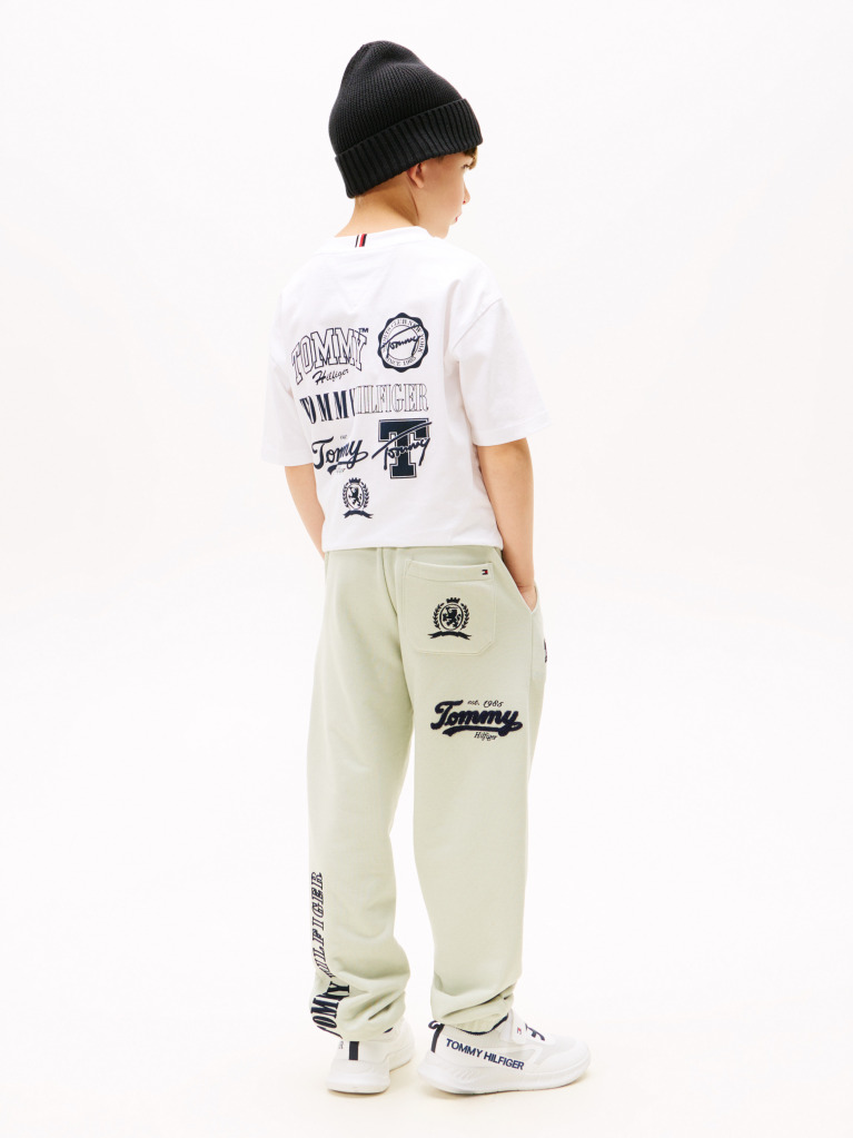 Verde Pantaloni Jogging Regulari Cu Broderie Varsity  Baieti