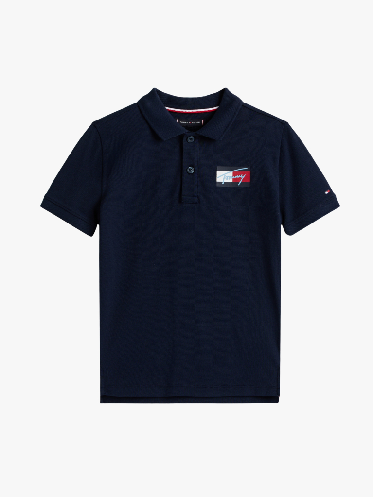 Blue Tricou Polo Regular Fit Cu Signature Logo  Baieti