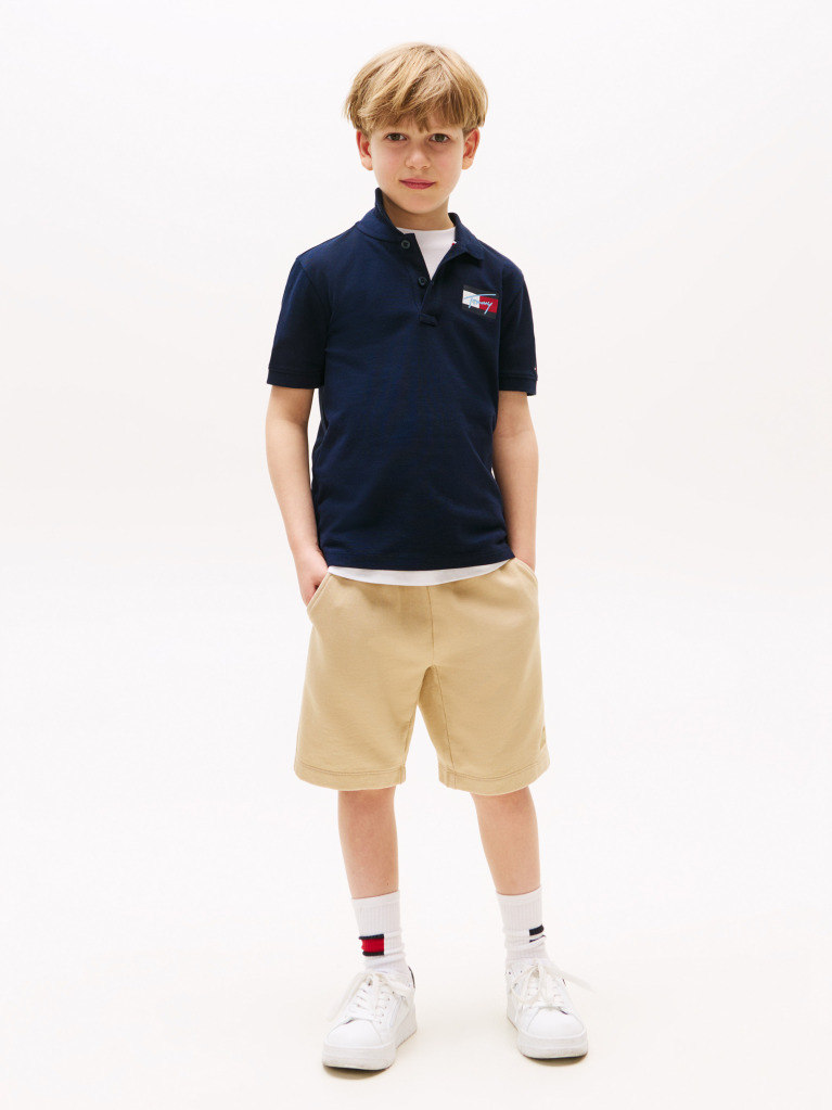 Blue Tricou Polo Regular Fit Cu Signature Logo  Baieti