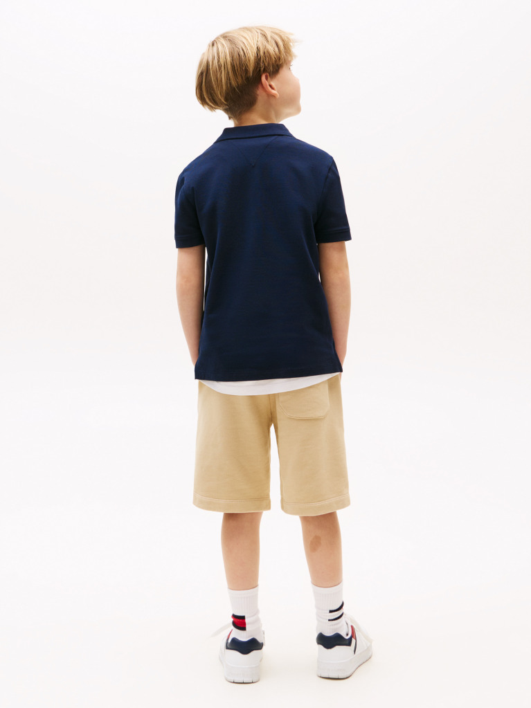 Blue Tricou Polo Regular Fit Cu Signature Logo  Baieti