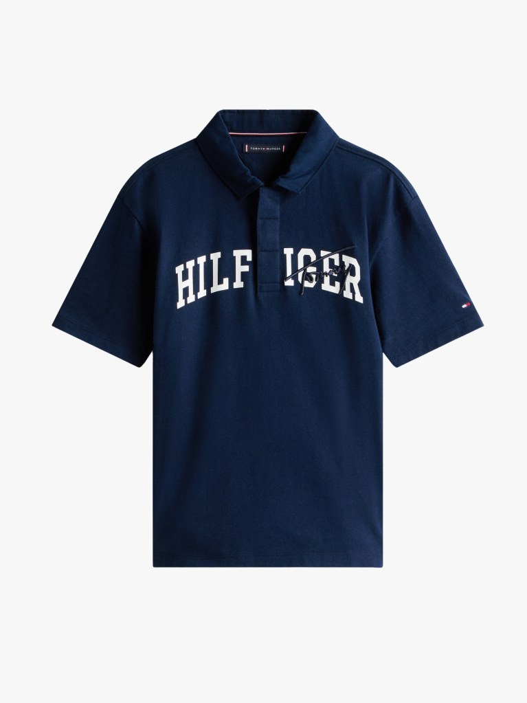 Blue Tricou Polo Regular Fit Cu Mix Logo  Baieti