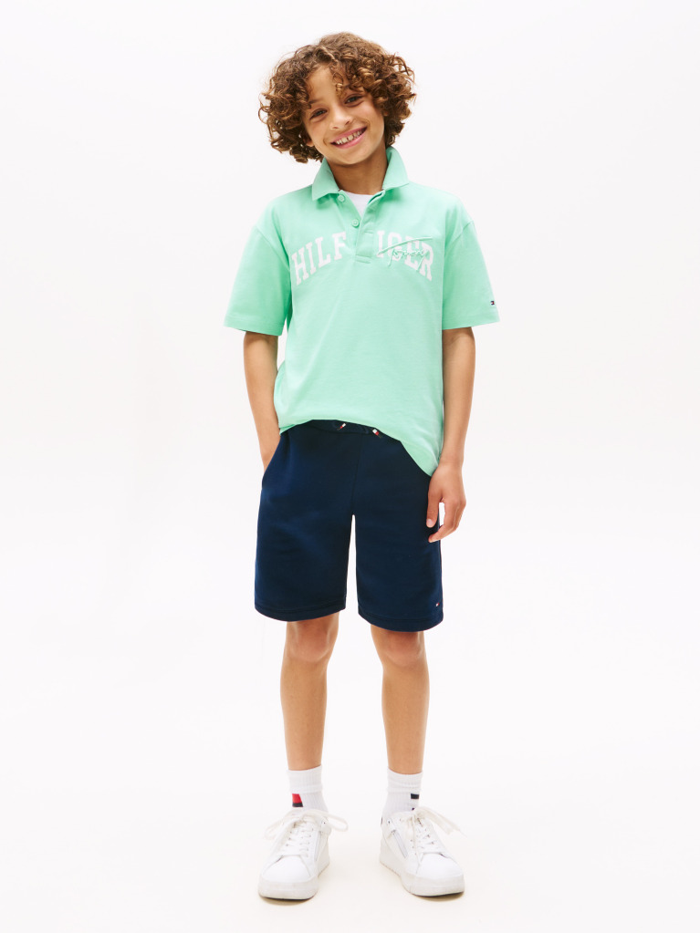 Verde Tricou Polo Regular Fit Cu Mix Logo  Baieti