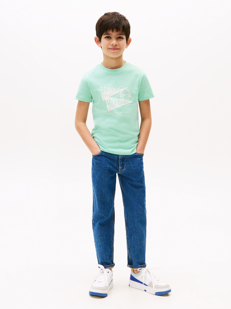 Verde Tricou Cu Maneca Scurta Si Print Grafic Texturat  Baieti