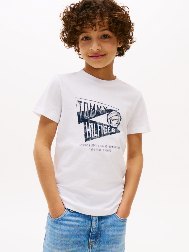 Alb Tricou Cu Maneca Scurta Si Print Grafic Texturat  Baieti