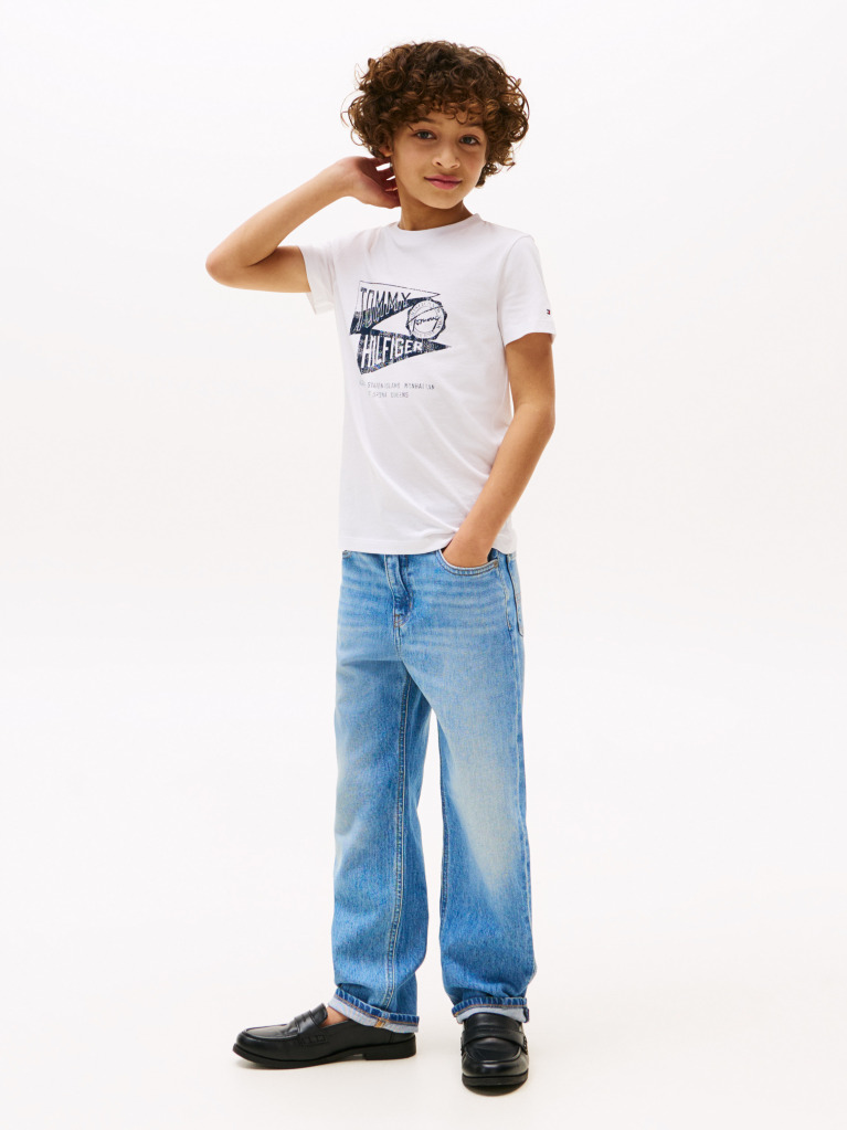 Alb Tricou Cu Maneca Scurta Si Print Grafic Texturat  Baieti