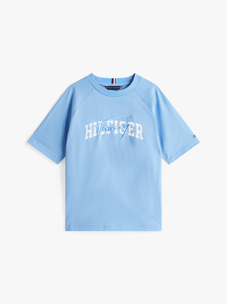 Blue Tricou Cu Maneci Raglan Si Mix Logo  Baieti