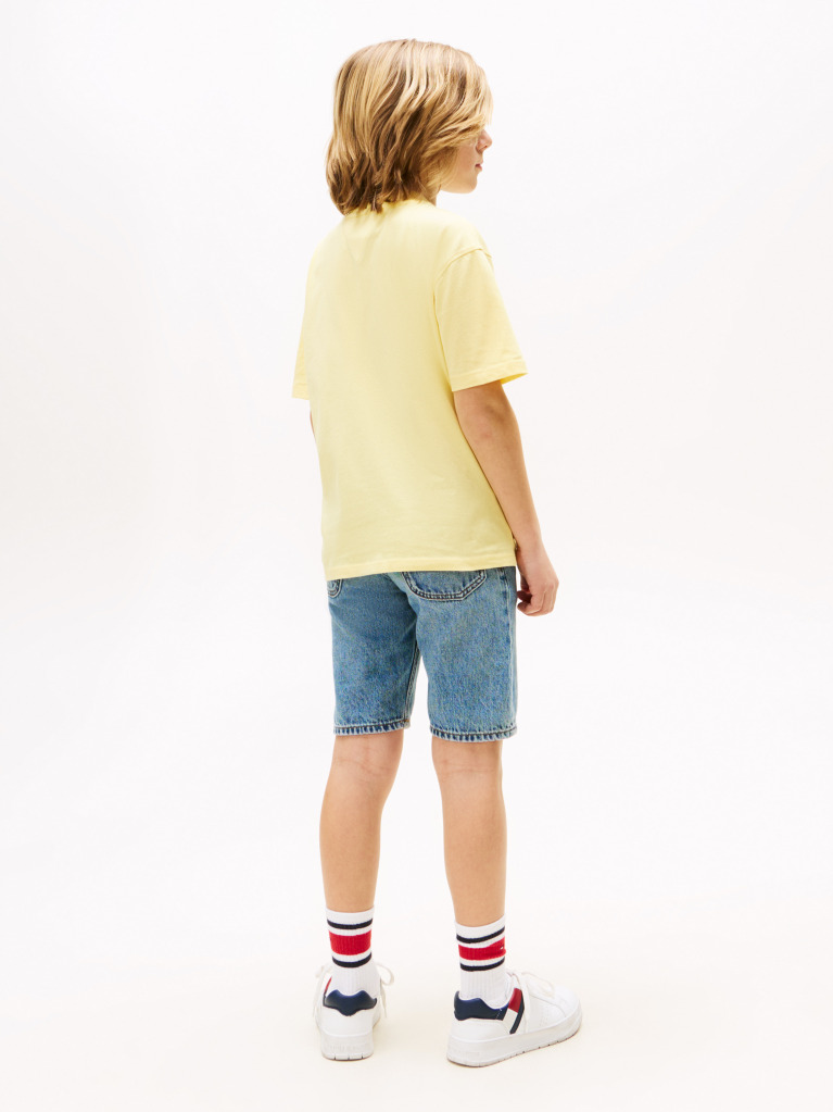 Galben Tricou Cu Broderie Steag Tonala  Baieti