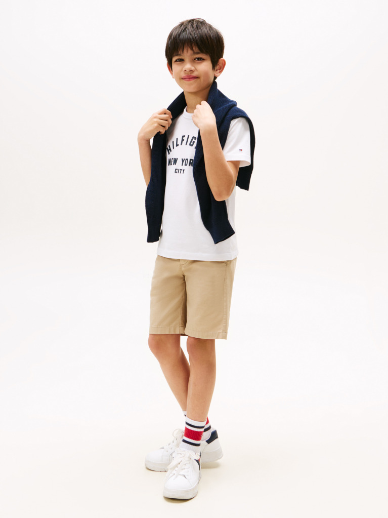 Alb Tricou Cu Grafica Curbata  Baieti