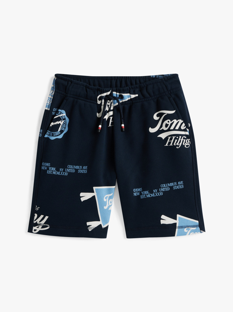 Blue Sorturi De Sport Cu Imprimare Logo Pe Toata Suprafata  Baieti