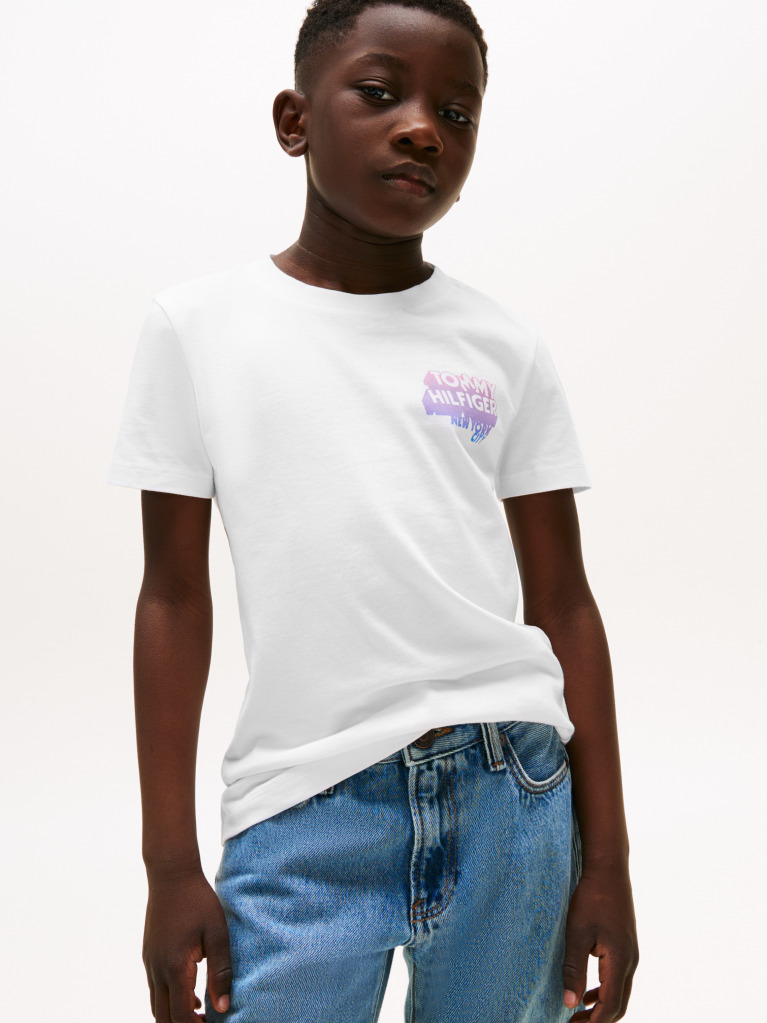 Alb Tricou Cu Imprimare Logo Graffiti  Baieti