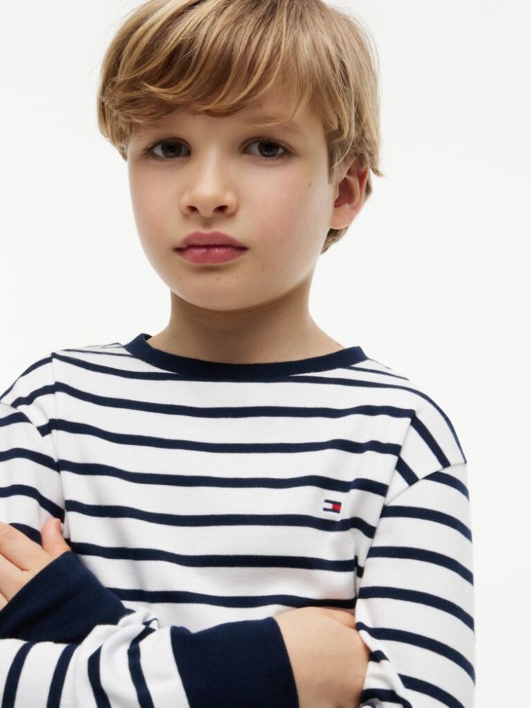 Multi Tricou Cu Maneci Lungi Croiala Lejera Si Imprimeu In Dungi  Baieti