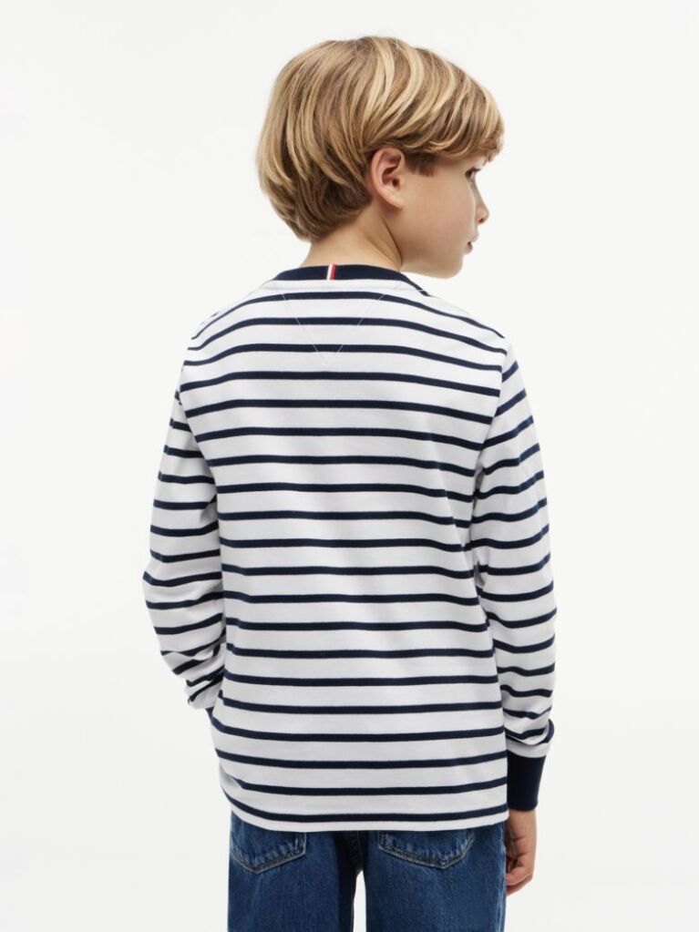 Multi Tricou Cu Maneci Lungi Croiala Lejera Si Imprimeu In Dungi  Baieti