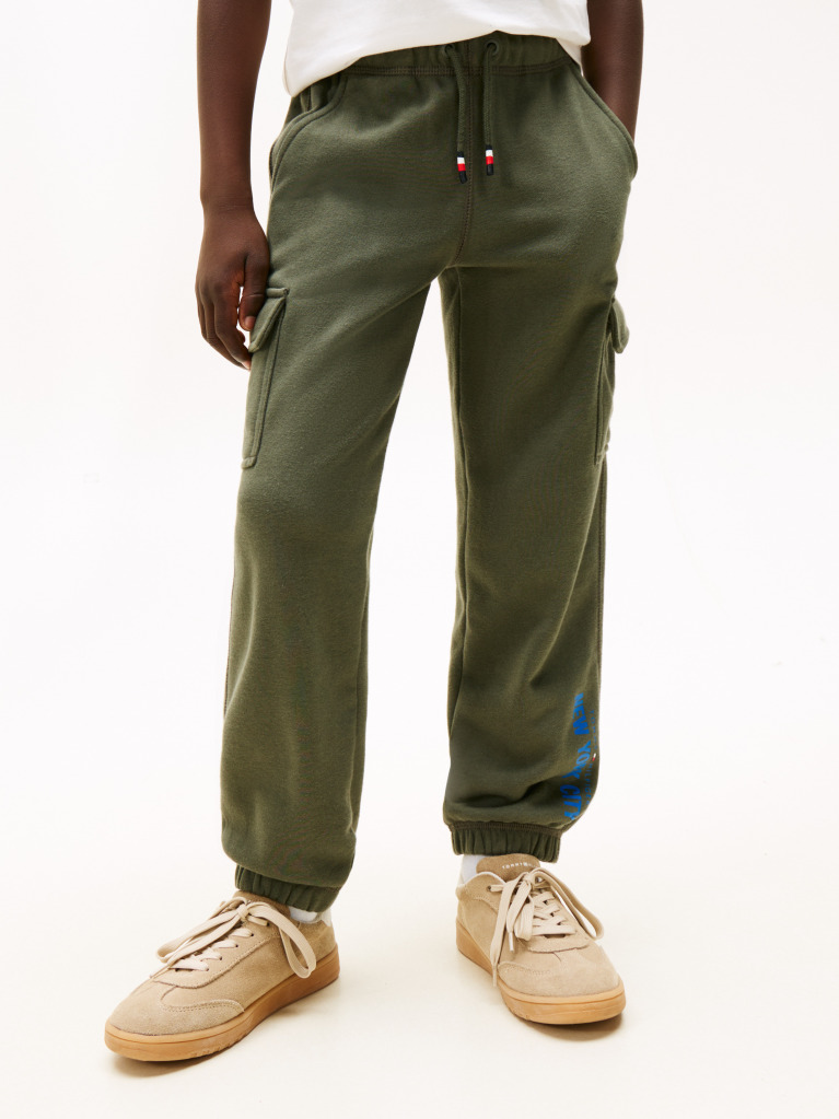 Verde NYC Print Pantaloni De Trening Cargo  Baieti