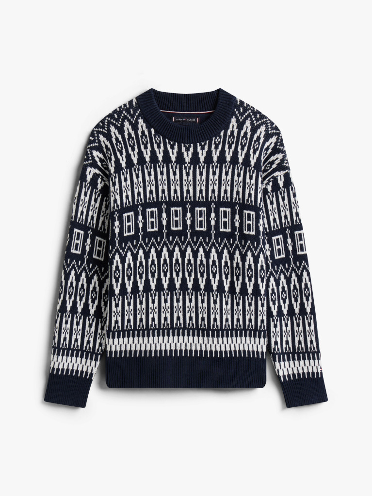 Multi Pulover Tricotat Cu Guler Rotund Si Model Fair Isle  Baieti