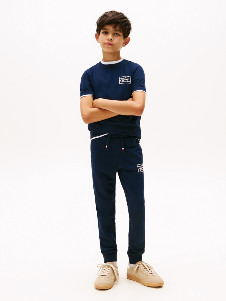 Blue Varsity TH Signature Logo Flag T-Shirt  Boys