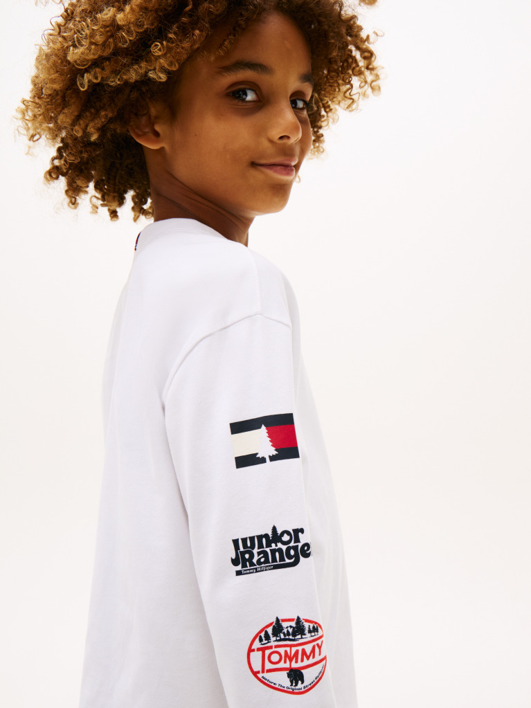 White Multi-Badge Long Sleeve T-Shirt  Boys