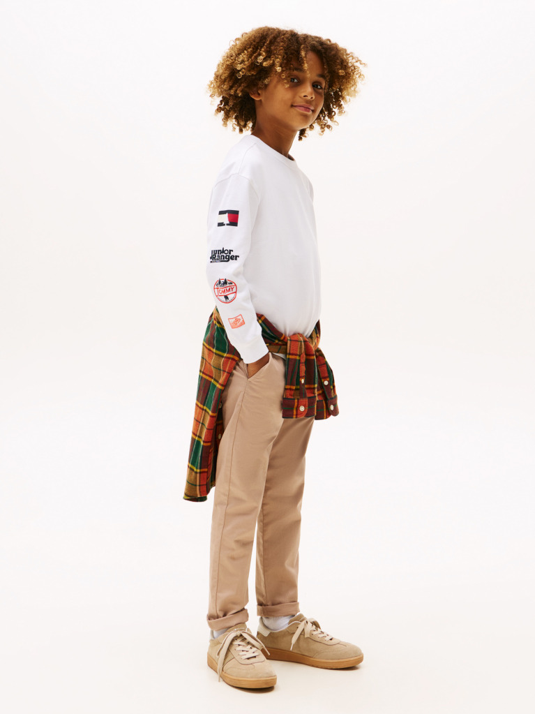 White Multi-Badge Long Sleeve T-Shirt  Boys