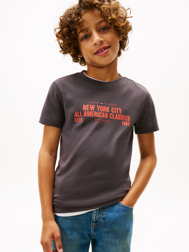 Grey NYC Print Graphic Short Sleeve Tee  Boys