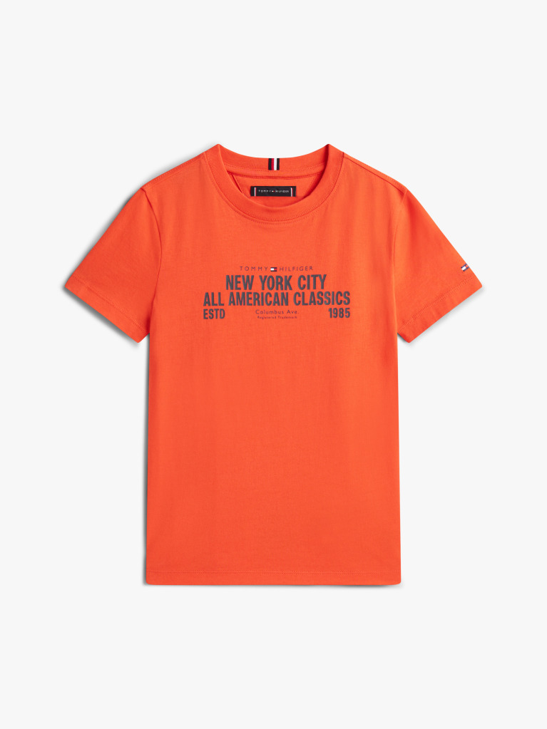 Portocaliu NYC Grafic Tricou Cu Maneca Scurta  Baieti