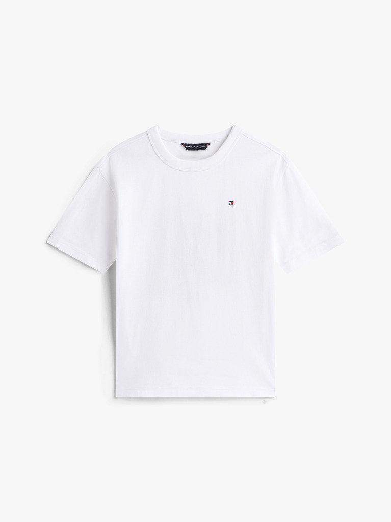 Alb Tricou Cu Guler Rotund Si Print Grafic Pe Spate  Baieti