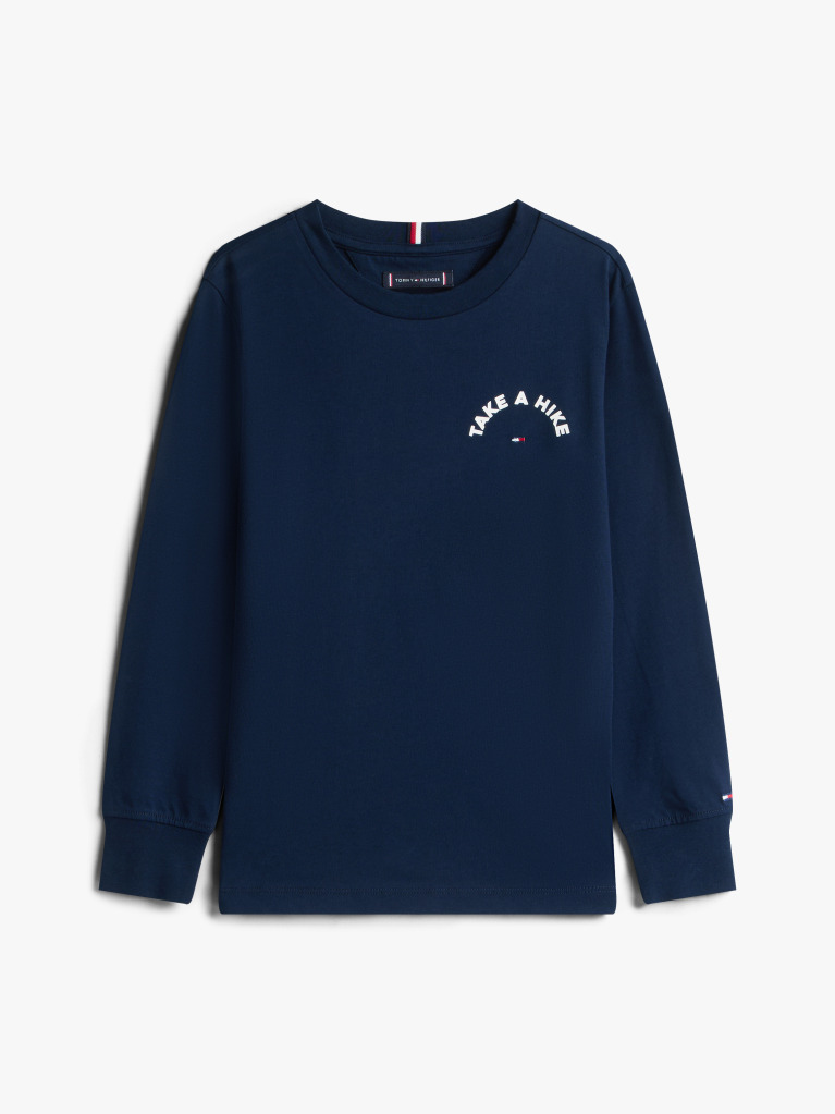 Blue Take A Hike Print Tricou Cu Maneca Lunga  Baieti