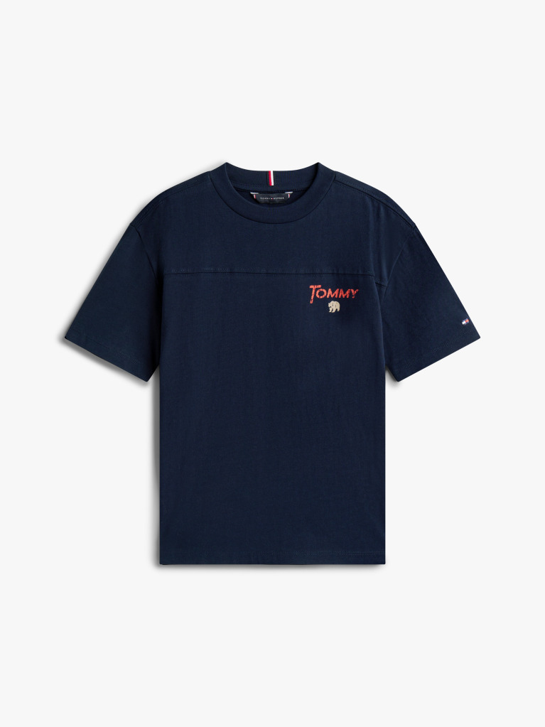 Blue Seasonal Texture Print Short Sleeve Tee  Boys