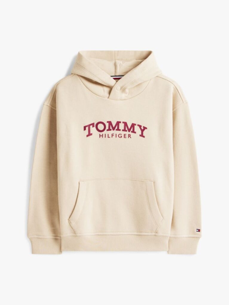 Beige Logo Print Fleece Hoody  Boys