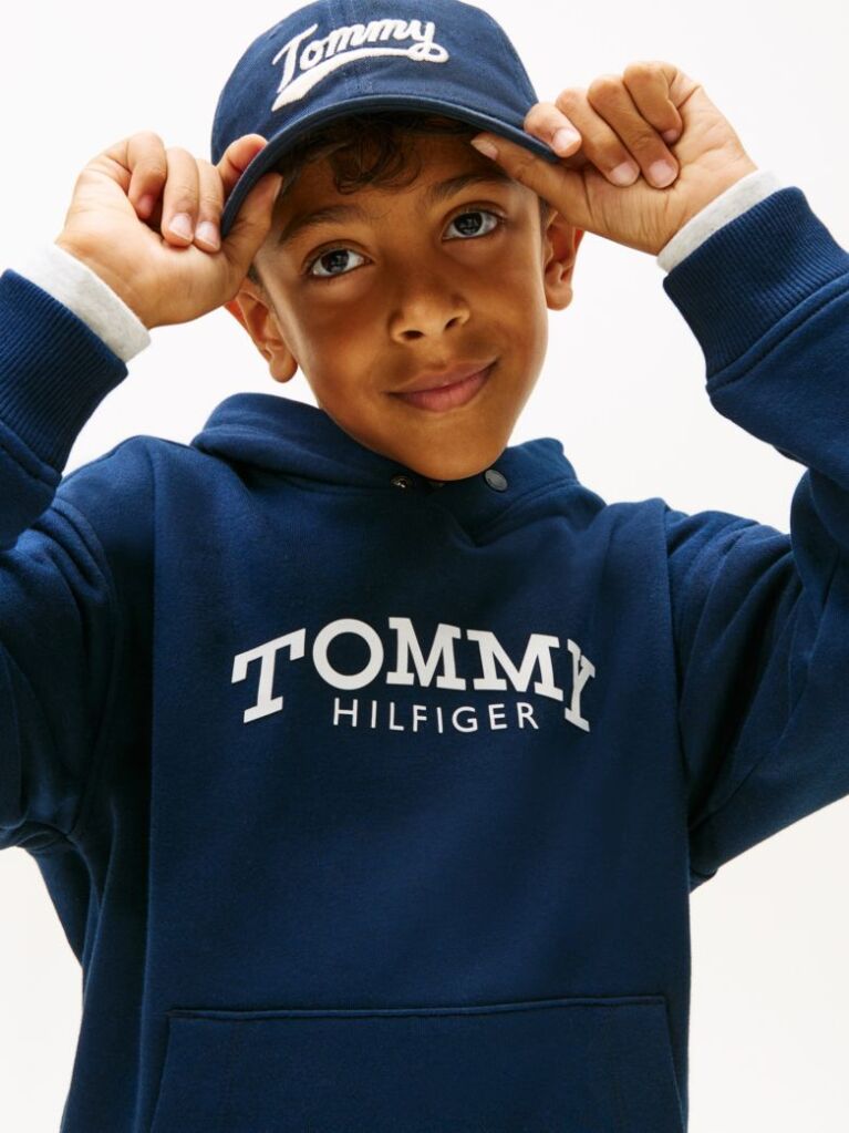 Blue Logo Print Fleece Hoody  Boys