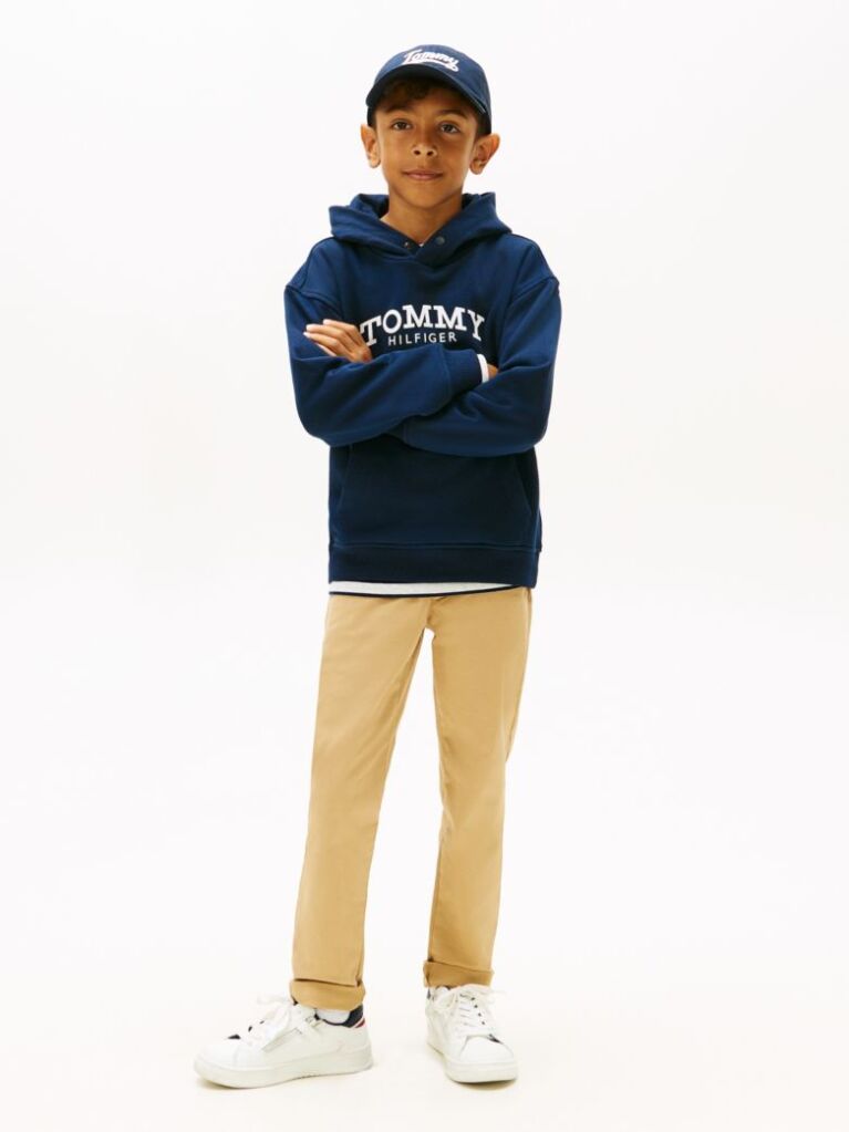Blue Logo Print Fleece Hoody  Boys