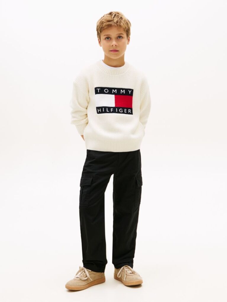 Negru Essential Pantaloni Cargo Cu Croiala Relaxed  Baieti