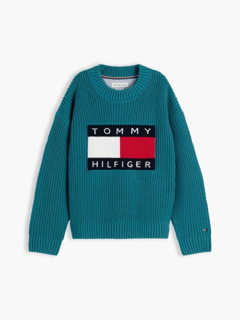 Blue Heritage Flag Chunky Knit Jumper  Boys