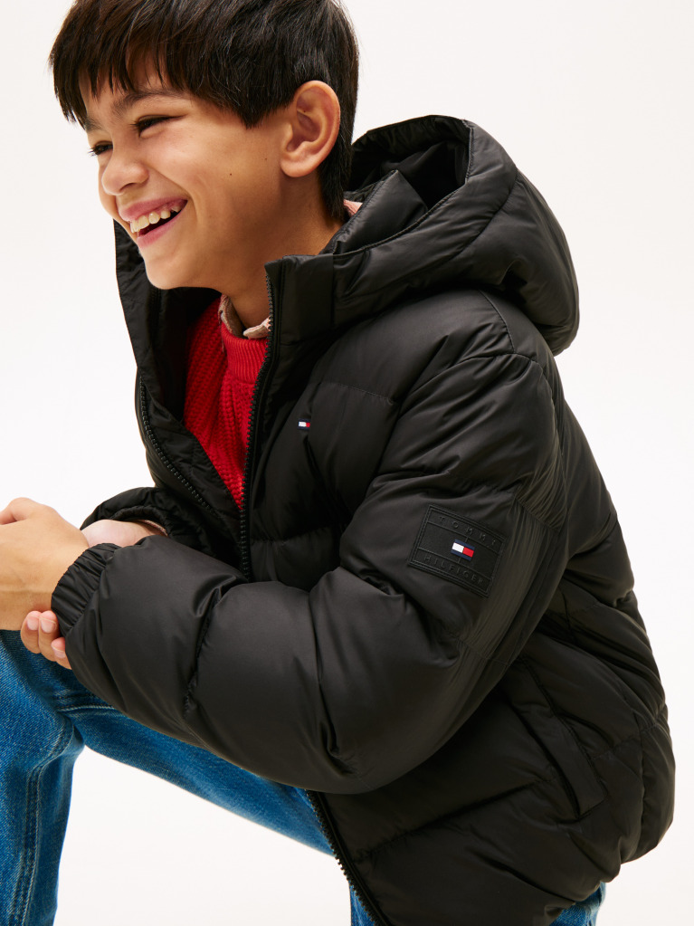 Negru Geaca Puffer Essential Cu Umplutura Din Puf  Baieti