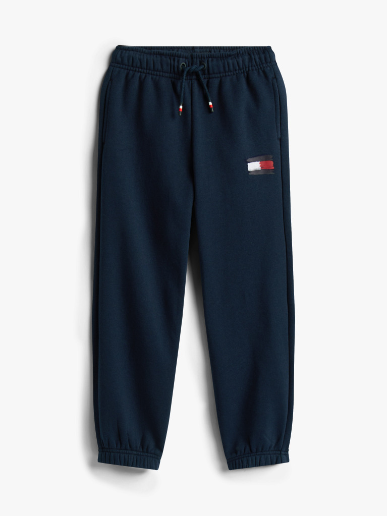 Blue Pantaloni Jogger Regular Cu Emblema Steag Hilfiger  Baieti