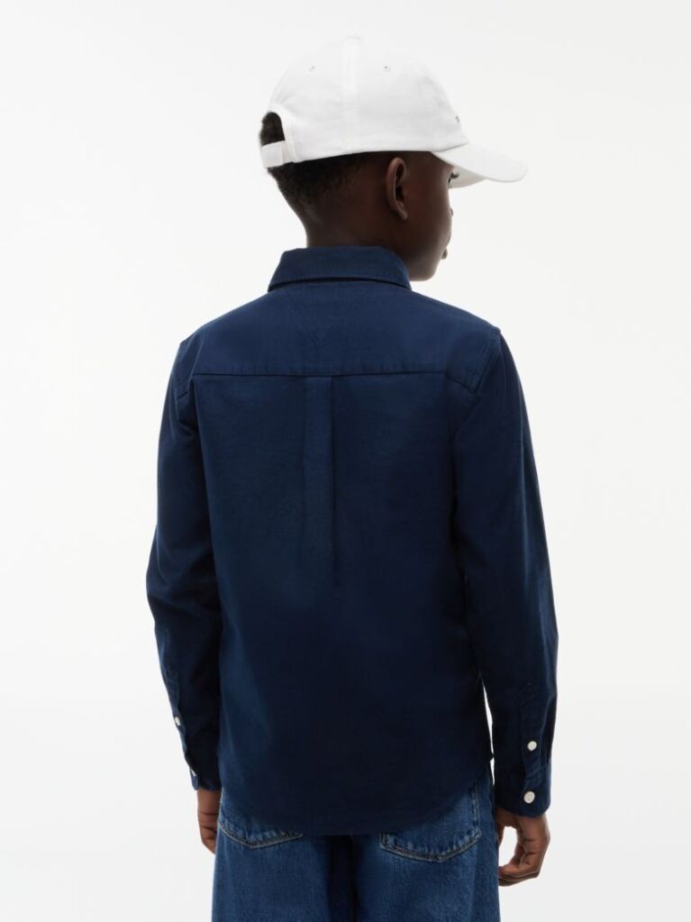 Blue Camasa Din Poplin De Bumbac Elastic  Baieti