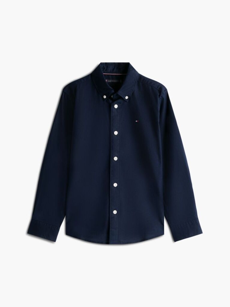 Blue Camasa Din Poplin De Bumbac Elastic  Baieti