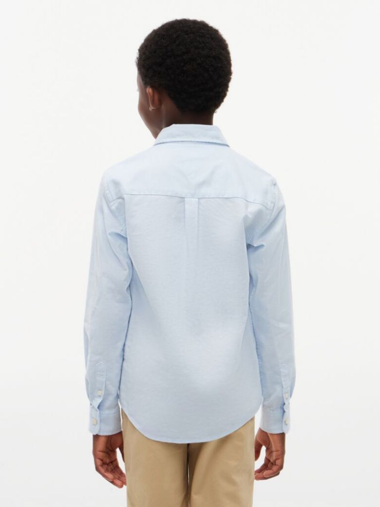 Blue Camasa Din Poplin De Bumbac Elastic  Baieti