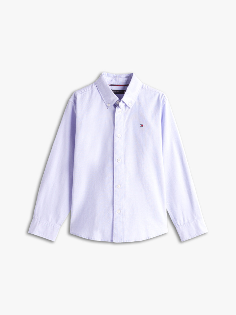 Blue Camasa Din Poplin De Bumbac Elastic  Baieti