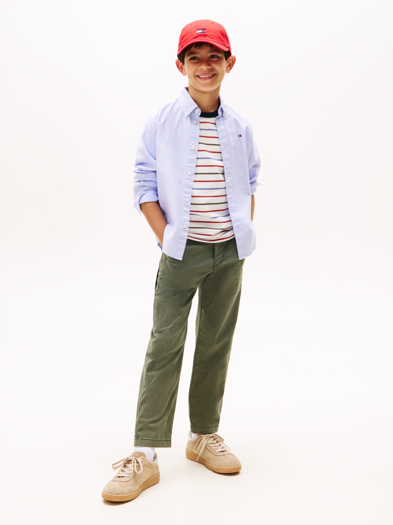 Blue Camasa Din Poplin De Bumbac Elastic  Baieti