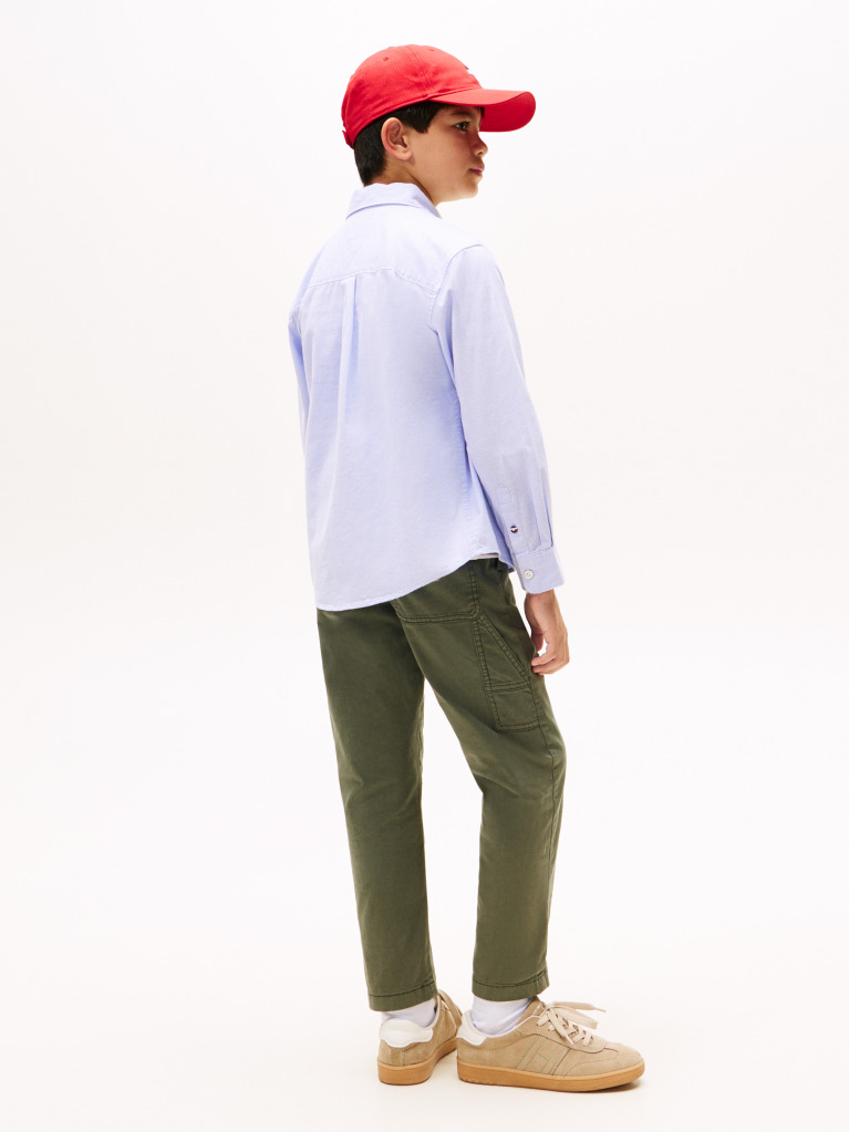 Blue Camasa Din Poplin De Bumbac Elastic  Baieti