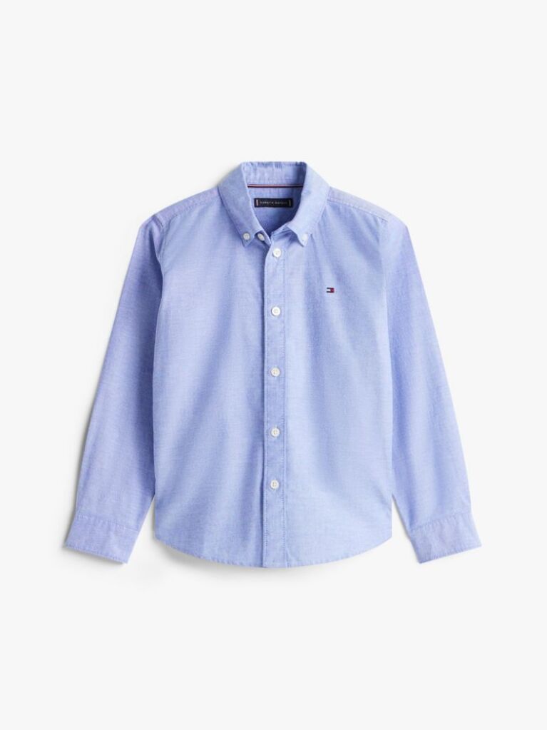 Blue Camasa Din Poplin De Bumbac Elastic  Baieti