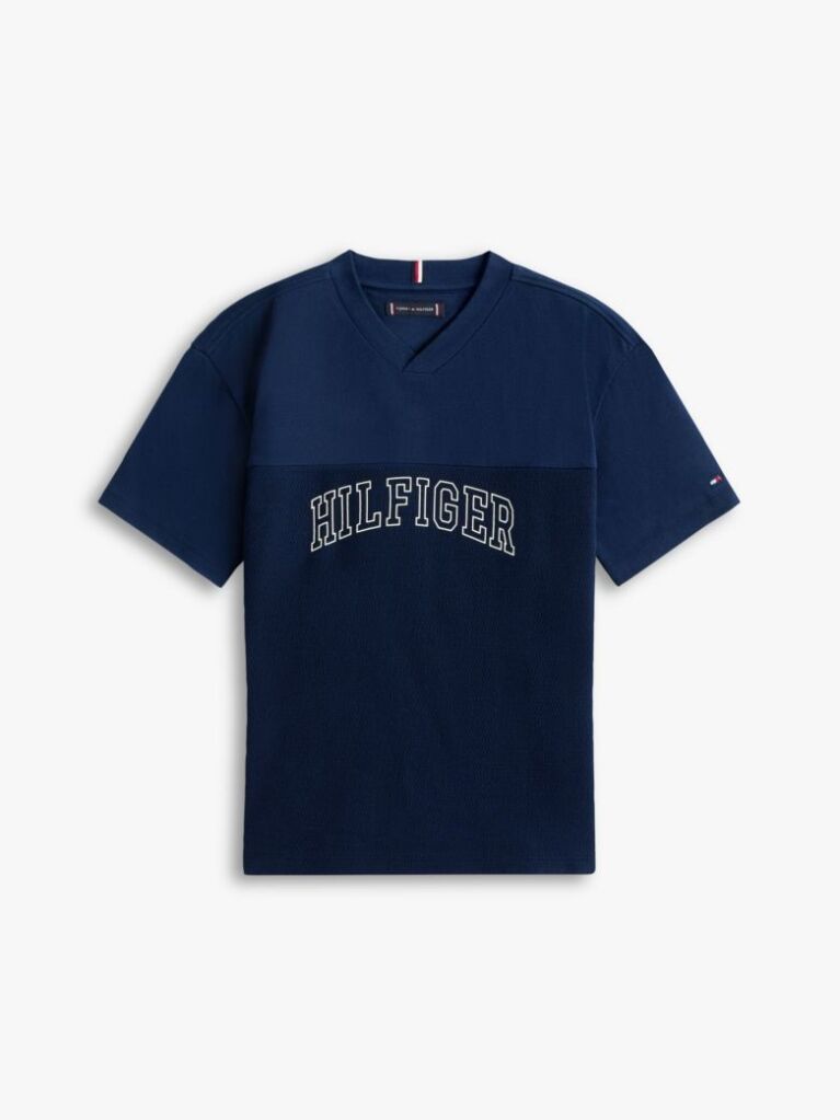 Blue Logo Peached Jersey V-Neck T-Shirt  Boys