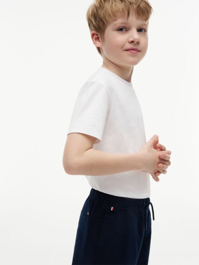 Blue Pantaloni Esentiali Din Tesatura Twill  Baieti